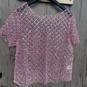 Pink Sequin Women's Top